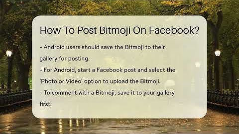 How To Post Bitmoji On Facebook? - Everyday-Networking