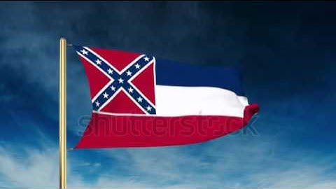 mississippi flag slider style. Waving in the win with cloud background animation Stock video by