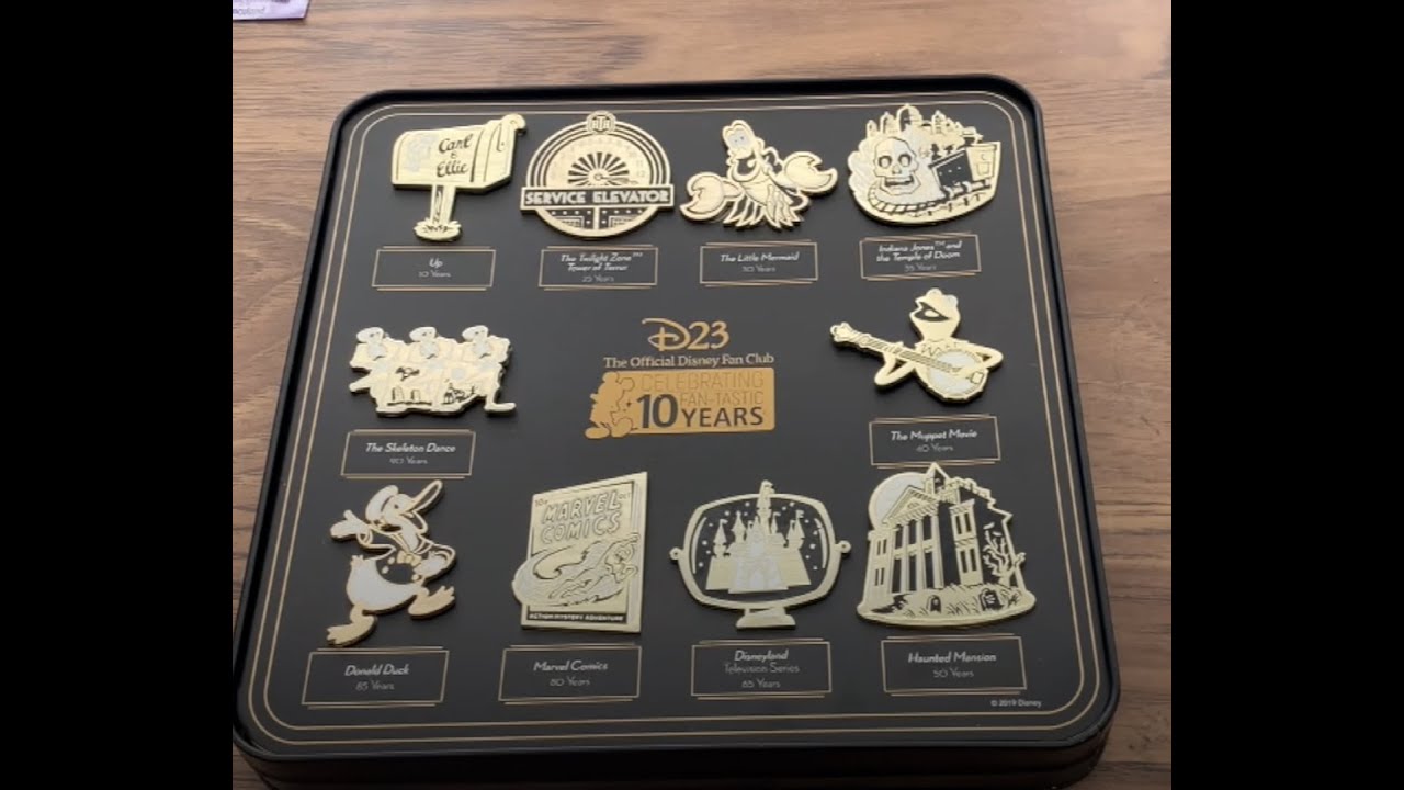 D23 Unboxing  10th anniversary  pin box set  2019