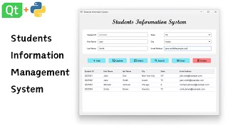 PyQt6 Programs | Students Information Management System -Full Tutorial