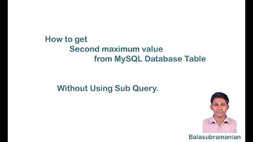 How to get 2nd Maximum value from MySQL - without using sub-query