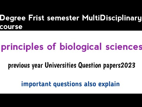 degree 1st semester principal of biological sciences previous year ...