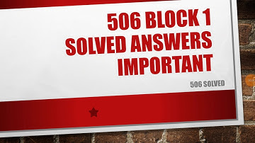 Nios deled 506 block 1 Imporantant Solved Answers