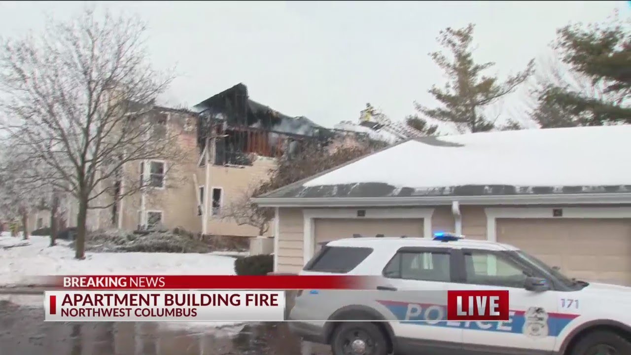 Two-alarm fire at northwest Columbus apartment - YouTube