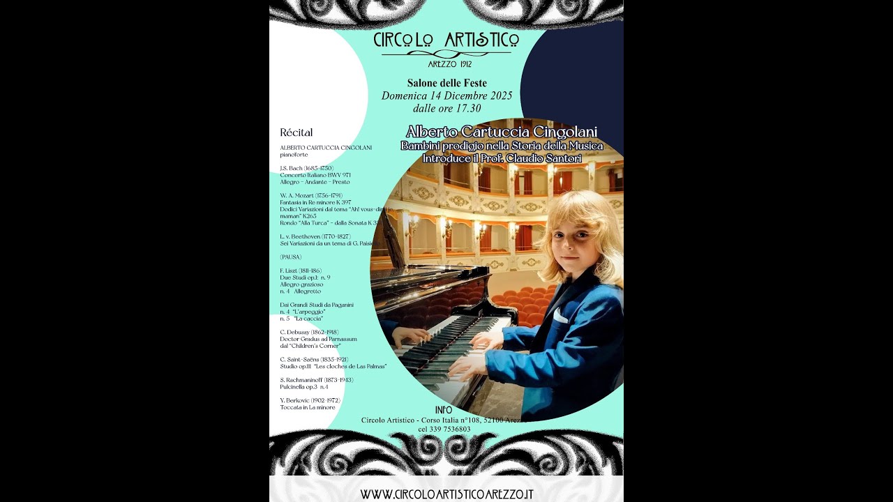 Recital di Alberto Cartuccia Cingolani al Circolo Artistico di Arezzo