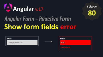 #Angular 17 - Episode - 80 | Form Field validation | Show Error l Reactive Form