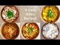 5 easy & simple udon noodles recipes😋🥢 Japanese home cooking