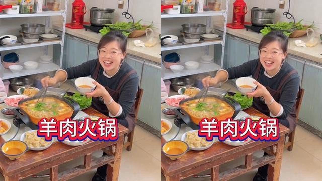大风降温天的仪式感，一家四口窝在家里吃火锅的快乐谁能懂啊？再来感受一下冬天的味道吧！#我的乡村生活 #农村美食 #家乡味道 #美食vlog
