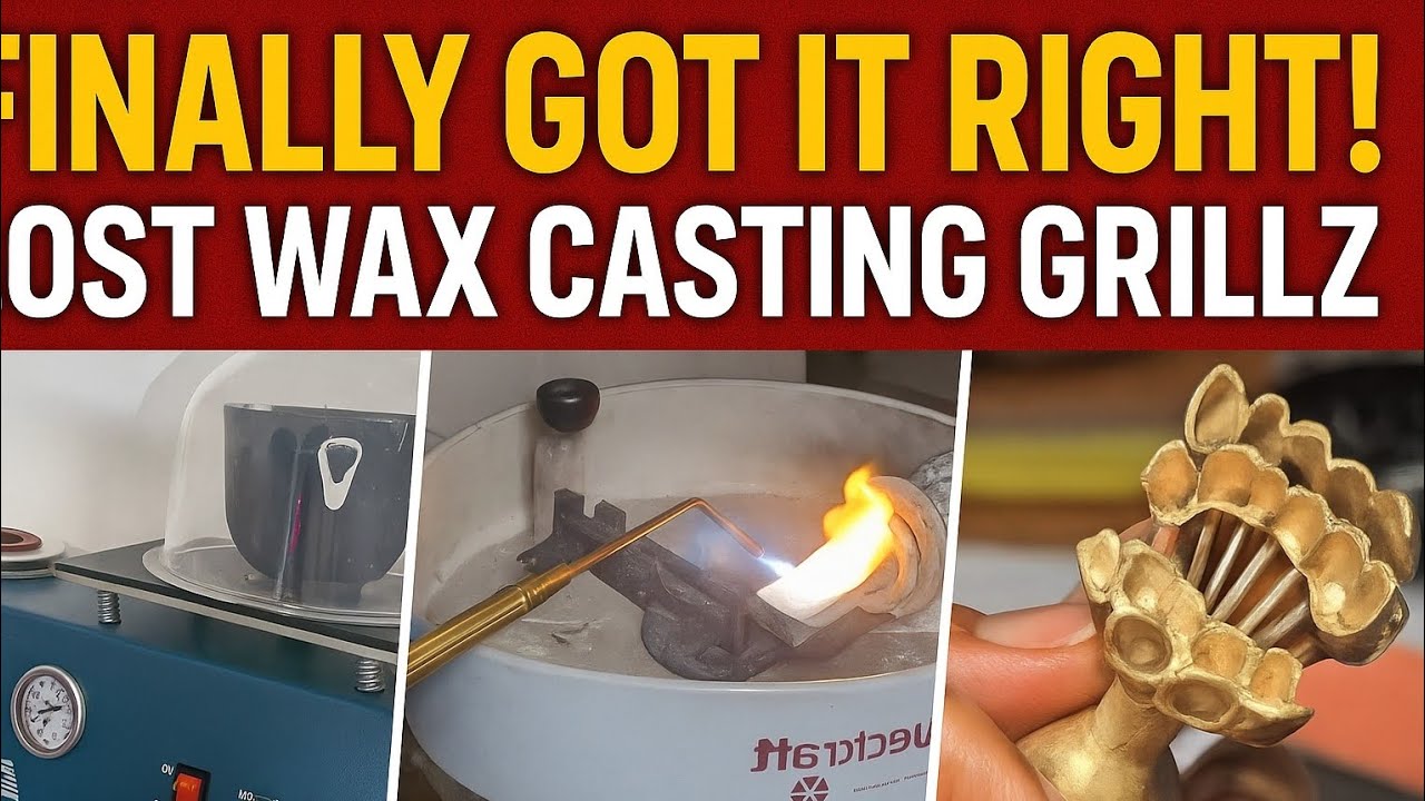Наконец-то у меня получилось… Отливка 4 золотых гриллзов из воска (полный процесс) 