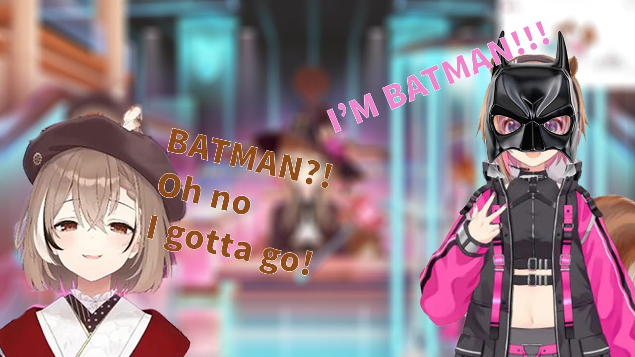Mumei Rush to Leave after Risu Become Batman in Risu Birthday Call in