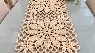 EASY Crochet Square Table Runner, complete step-by-step tutorial