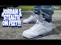 THESE SOLD OUT IN SECONDS!!! AIR JORDAN 5 STEALTH ON FEET REVIEW!!!