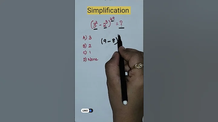 (3²-2³)⁴⁹=? Exponent Simplify #maths #shortsfeed #shorts #trending #viralshorts #exponential