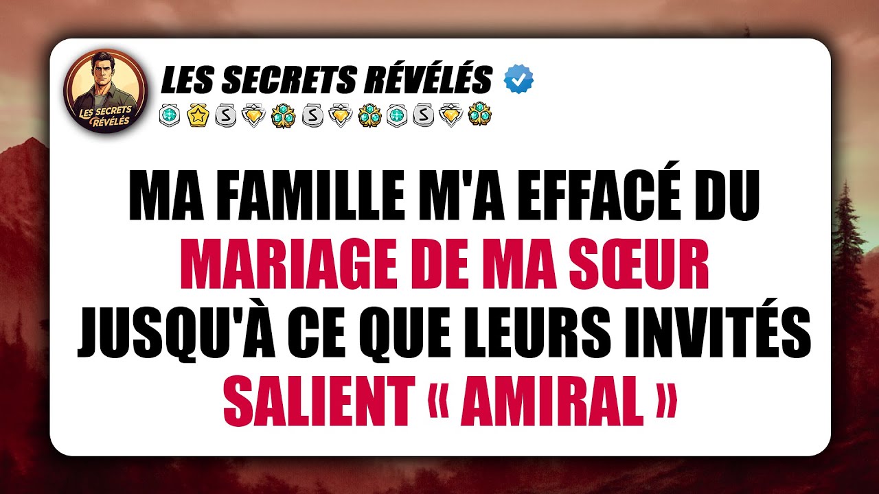 Ma famille m'a effacé du mariage de ma sœur — jusqu'à ce que leurs invités saluent : « Amiral »