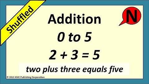 Addition Flash Cards 0-5 Numbers with Words Shuffled with Audio Plain Background