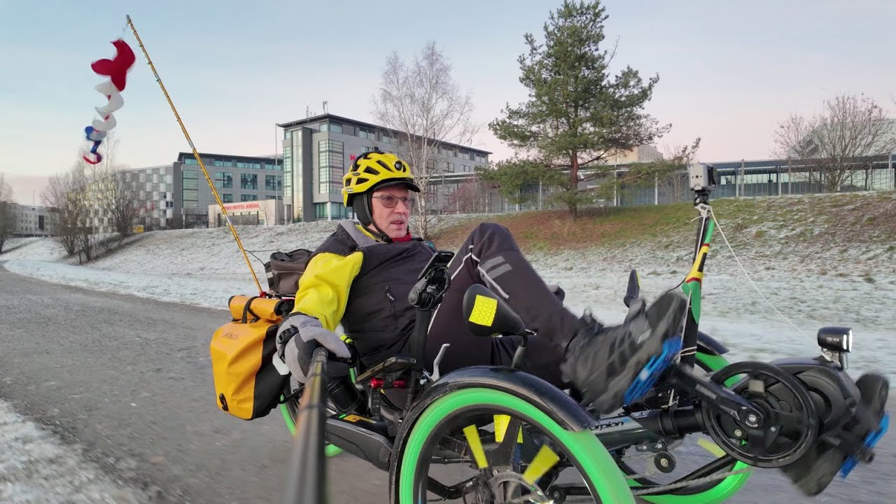 Sykkeltur 2025 12 26 Fra Strømmen langs RV 22 til elva Leira