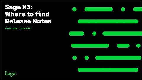 Sage X3 Support North America - Sage X3 - How To Find Release Notes