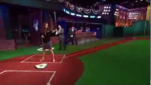 Lauren Shehadi taking swings in Studio 42