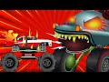 Monster Fire Truck vs Haunted House Monster Truck Cartoon Video for Kids