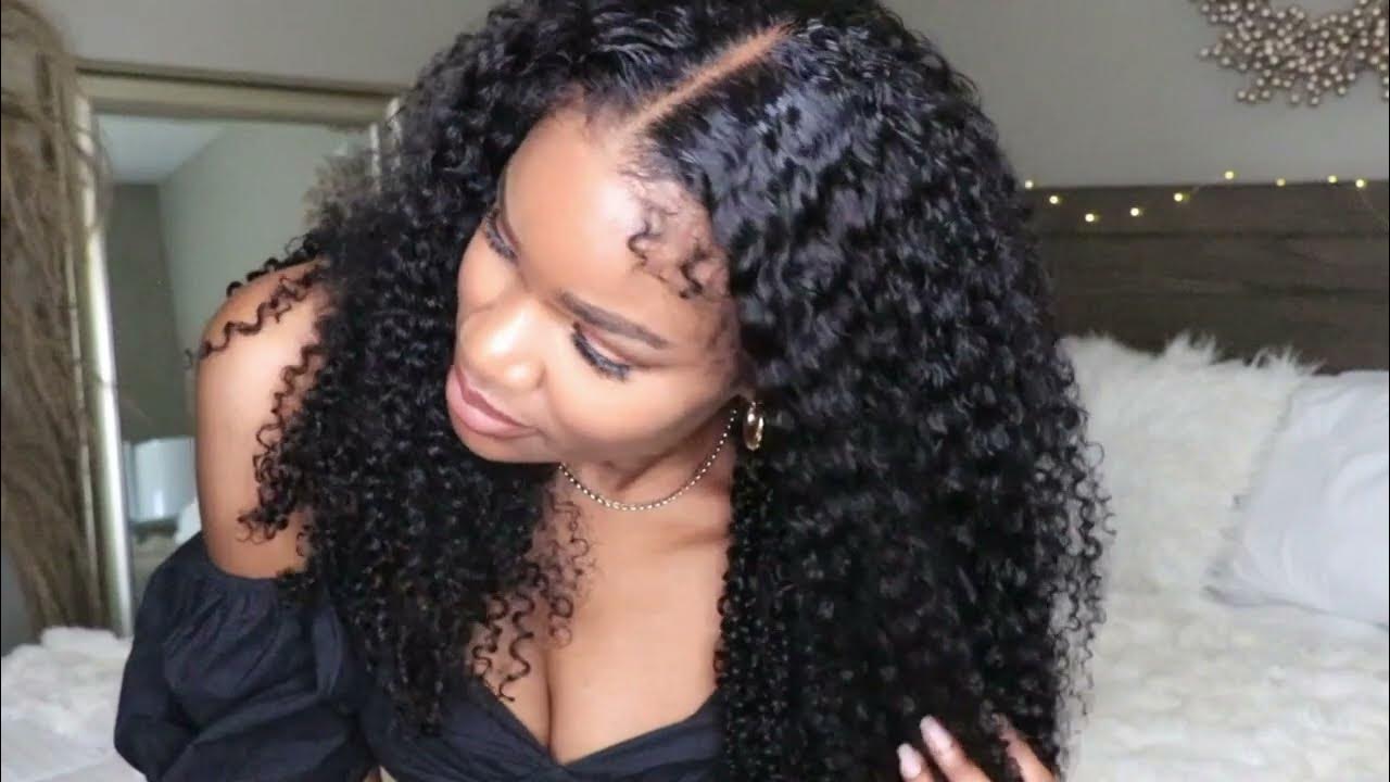 LOOK ME INSTALLED A 4C Kinky Edges Lace Front Wigs FROM UNICE YouTube