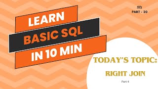 SQL JOINS - RIGHT JOIN | Detailed Explanation |  SQL Tutorial Part 20