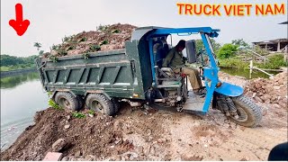 Dàn Công nông 3 khối chở cát đá cực mạnh máy nổ 40 ngựa | ô tô , máy xúc múc cát | great truck