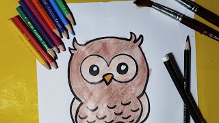 How to draw an owl for kids | How to draw an owl easy |How to draw ...