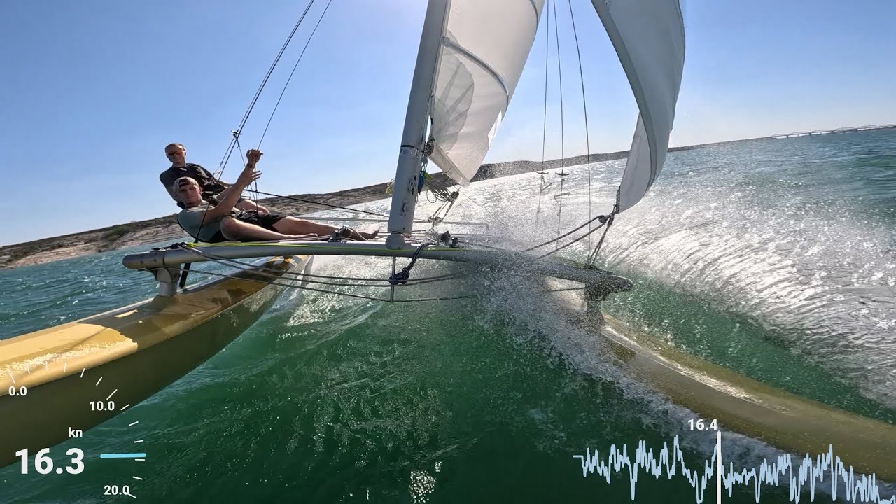 Hobie 16 snapped rudder # 2, Amistad Reservoir, TX
