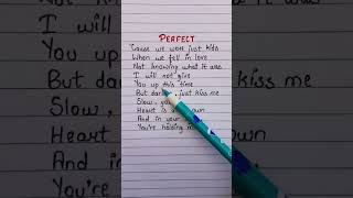Perfect❤~Ed Sheeran #shorts #viral #lyrics