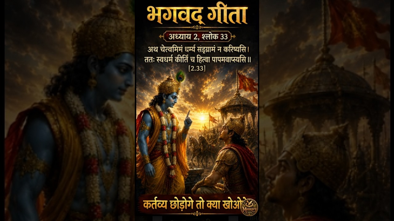 2 .33 Hindi-कर्तव्य छोड़ने की भी एक कीमत होती है | Bhagavad Gita Shlok 2.33 in Hindi