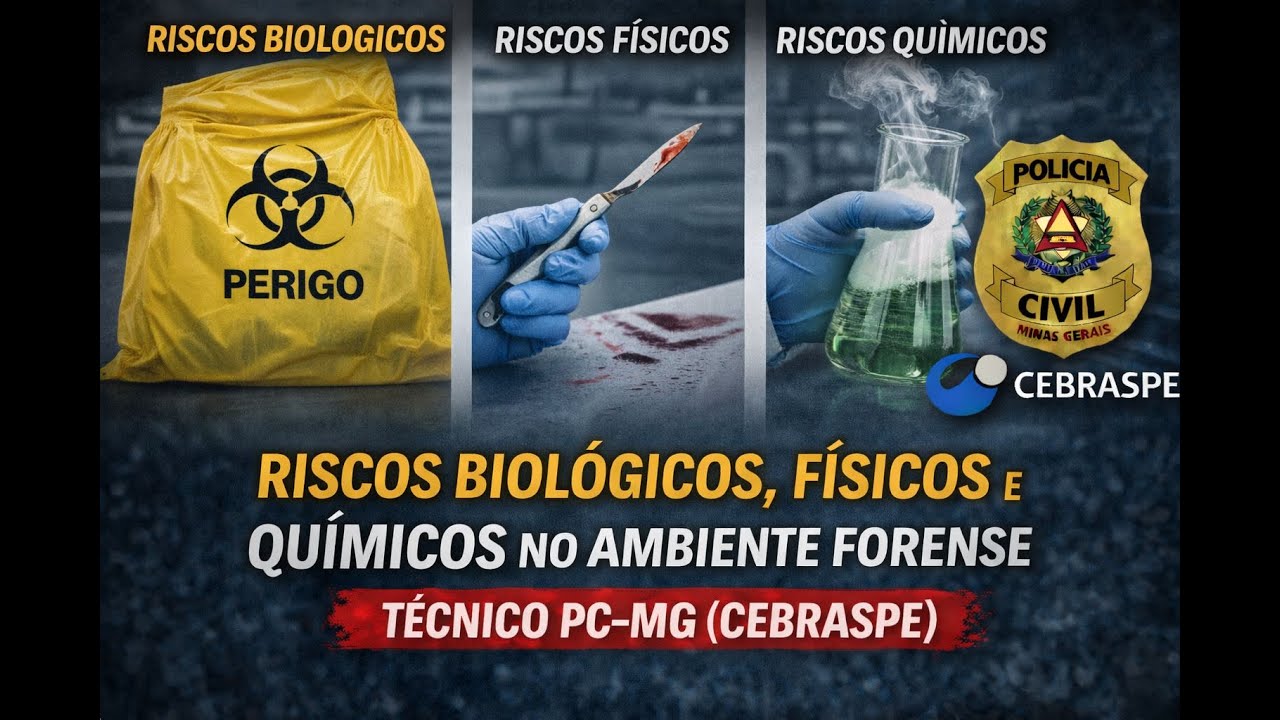 Riscos Biológicos, Físicos e Químicos no Ambiente Forense | Técnico PC-MG (CEBRASPE)