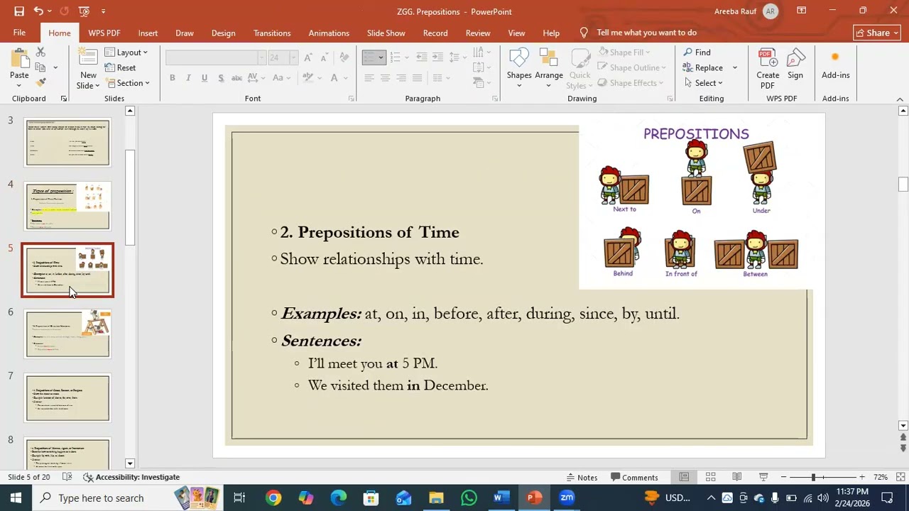 Types of Prepositions