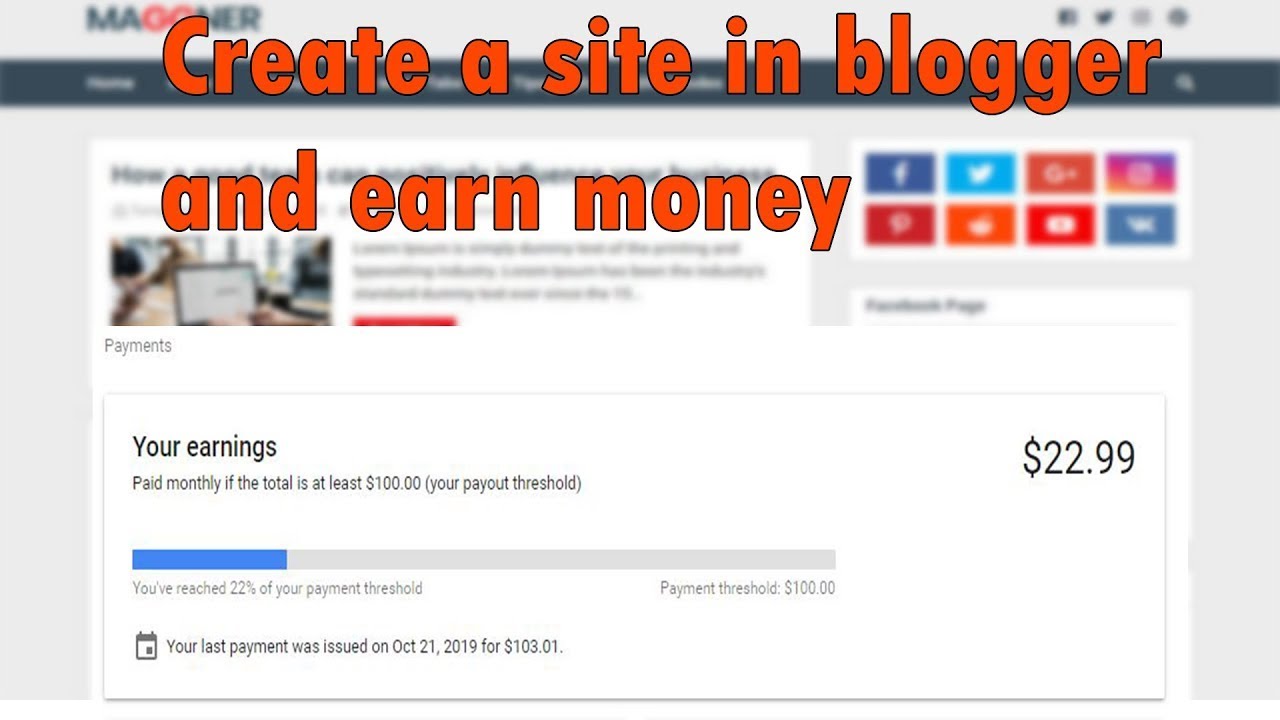 Create a site in blogger and earn money | Part 2 | how to make money ...