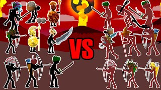 3v3 Black Vs Red! Magikill Vs Spearton Gold Vs Archer Elite | Stick War Legacy Game