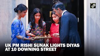 UK PM Sunak and family light diyas for Diwali at 10 Downing Street