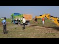 Ashok Leyland tipper lorry stuck in the mud, jcb 3DX machine || backhoe operator recovery the lorry