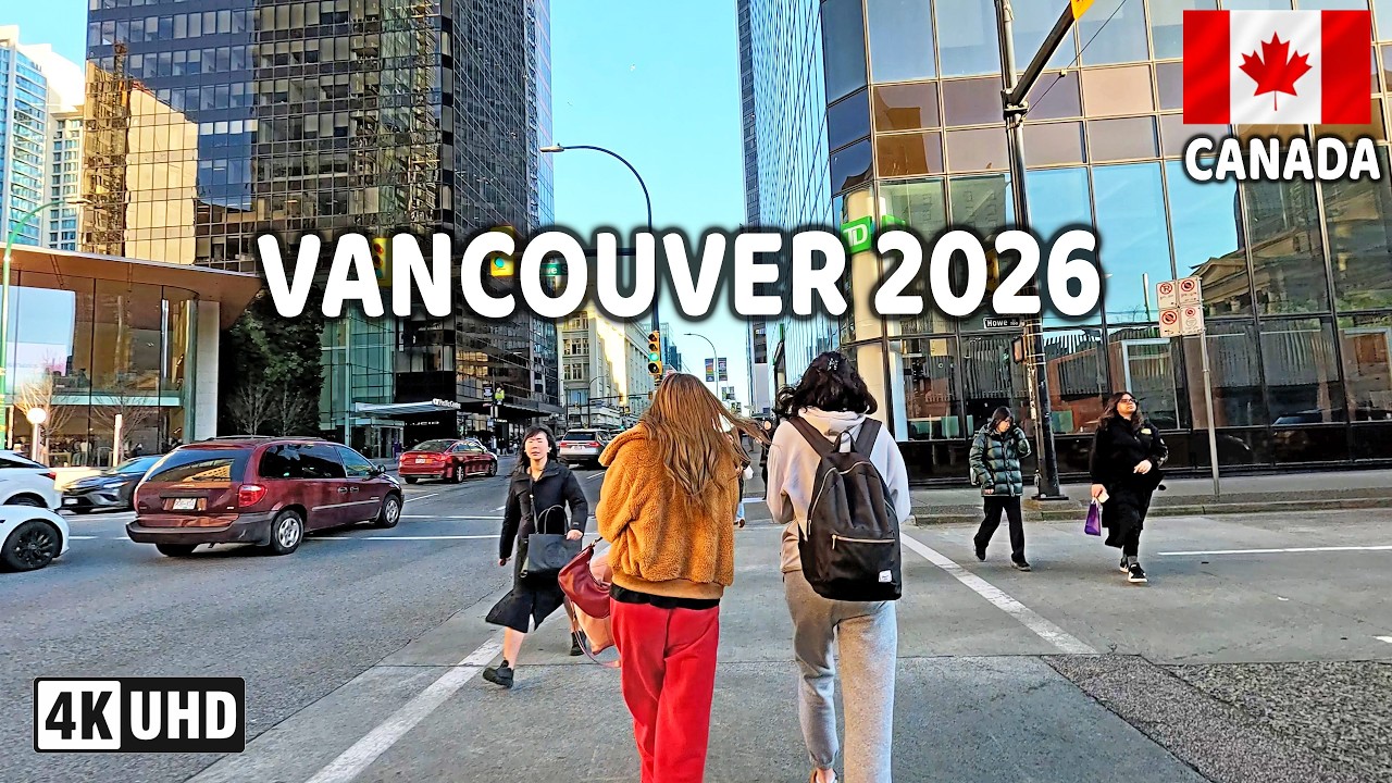 🇨🇦 【4K】☀️ Sunday Evening in Downtown Vancouver. BC, Canada. March 2026. Go Pro Hero 13.