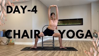 10 Minutes Lower Back Pain Flow | 10 Day Chair Yoga Challenge || Day-4 🪑✨🌈