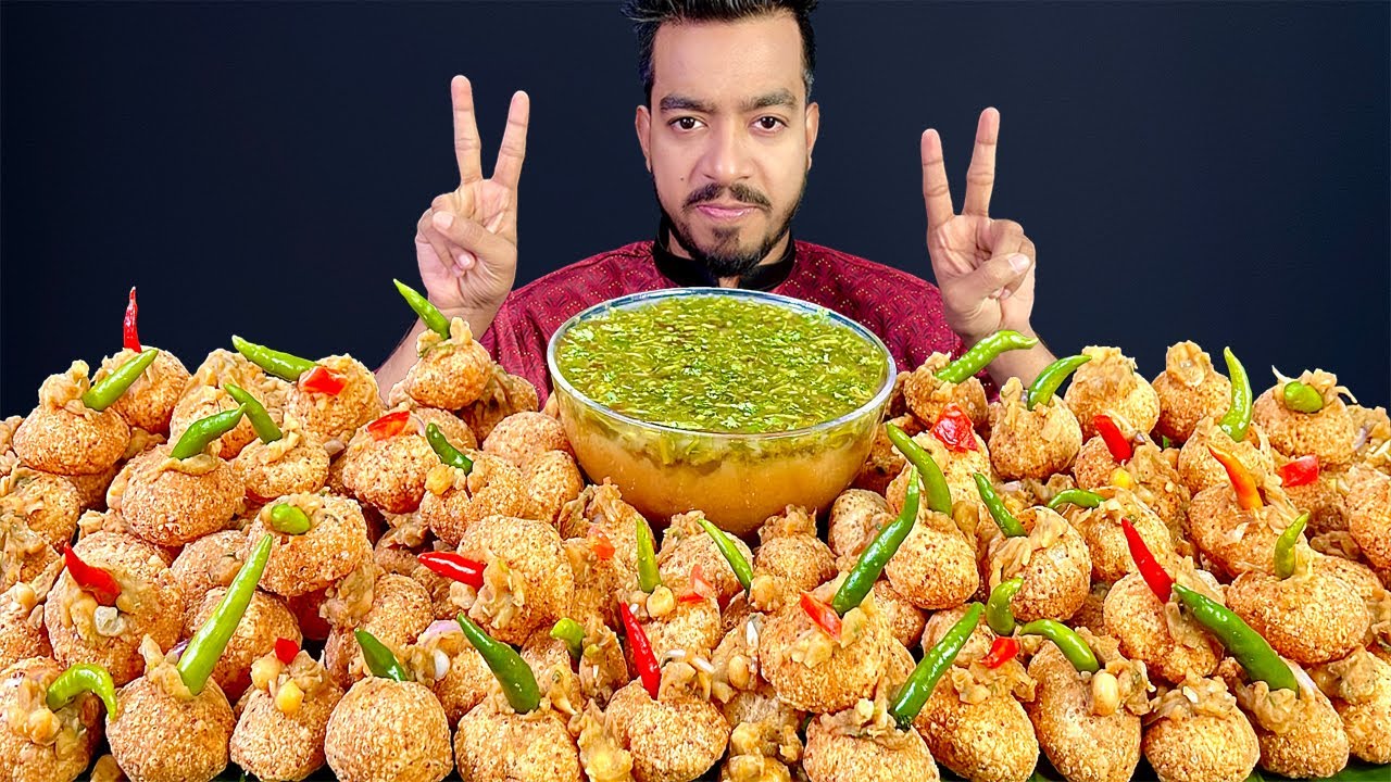 100 SPICY PANIPURI CHALLENGE | ASMR PANI PURI / GOLGAPPA, FUCHKA, VELPURI EATING SHOW | STREET FOOD