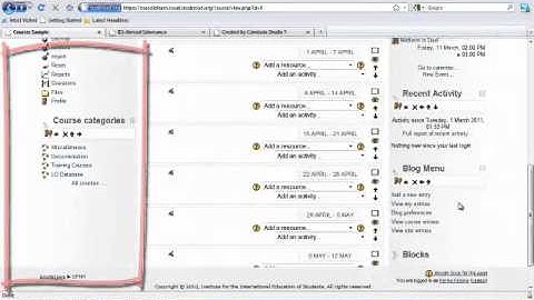 Adding Blocks in Moodle