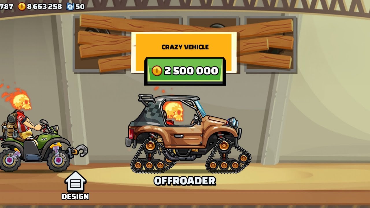 I SPENT 2,000,000 + COINS ON OFFROADED !! IN - Hill Climb Racing 2