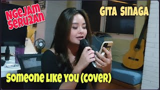 #GitaSinaga nyanyi 'Someone Like You' nya Adele. Meski dadakan tapi kerenn vocalnya 🤟😉👍