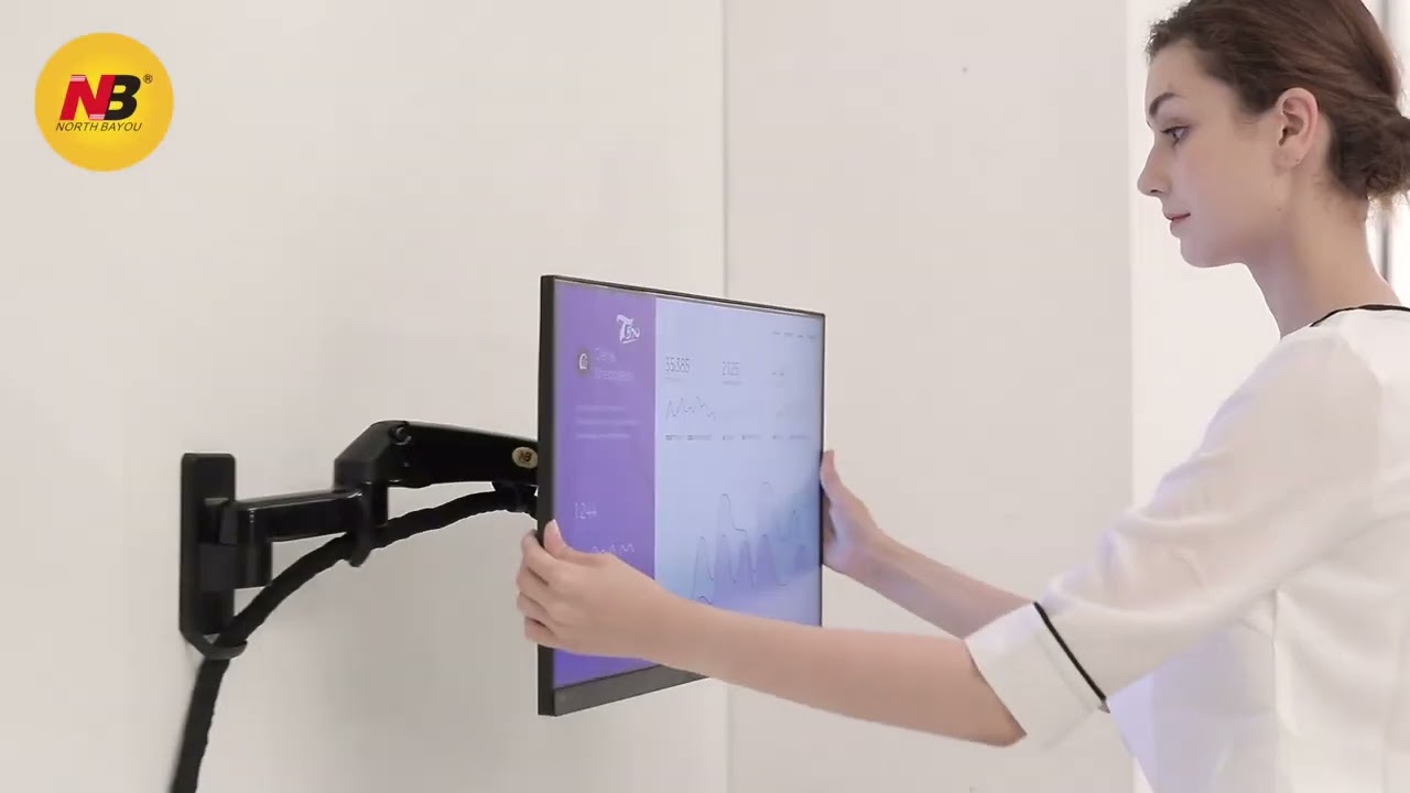 Suporte Articulado de Parede com Pistão a Gás e Ajuste de Altura para Monitores de 17 à 35" F150 NB