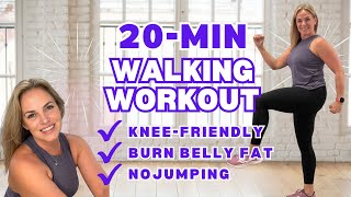 🔥 20 min LOW IMPACT Walk 💕 Knee Friendly + ZERO Jumping 🚫   Standing Abs  Women 50+  2,800 Steps