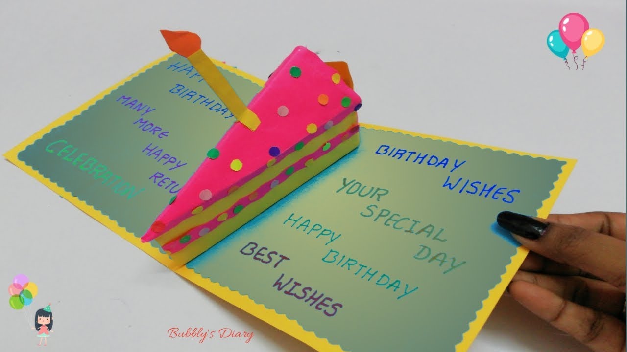 How to Create a Beautiful A Card 🎂🌸 in 2022, Unique birthday cards,  Birthday cards, Paper cards