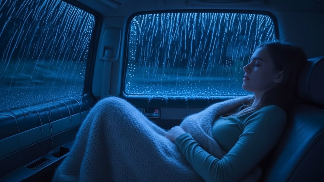 Deep Sleep Ambience with Rainfall Wrapping the Cozy Car