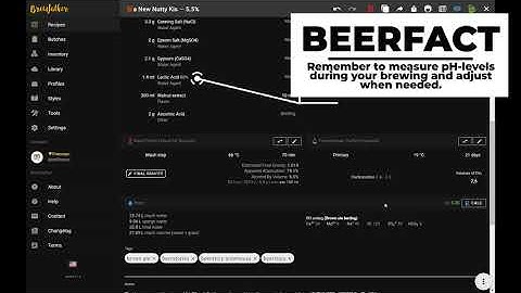 Adjusting pH level in mash with Brewfather