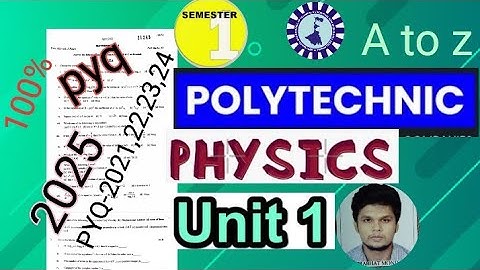 Unit 1 pyq solutions applied physics | First sem Diploma(Politechnic)