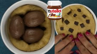 Nutella Egg Chocolate Chip cookie Recipe in 1 Minute