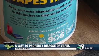 where to dispose old vapes Vape disposal drop box available at Kenny’s Corner Store in Marquette